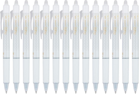 PILOT FriXion Design Collection Erasable Pens, Extra Fine Point, White Barrel, Black Ink, 14 Count