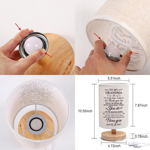 WSYEAR Grandma Birthday Gifts from Grandchildren - Best Table Lamp Gifts for Grandma's Birthday