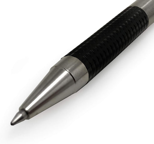 Zebra G-301 Retractable Rollerball Pen - Stainless Steel Barrel - 0.7mm Black Ink - Pack of 6