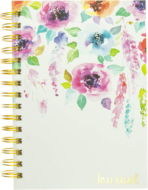 Graphique Designer Notebooks, Hanging Flower Garden, Spiral Bound Writing Journals with 160 Ruled Pages