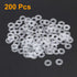 uxcell Nylon Flat Washers M6, Pack of 200, 13mm OD, 6mm ID, 1mm Thickness for Faucet Pipe Water Hose