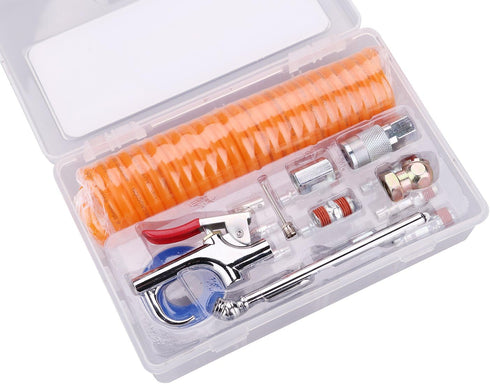 WYNNsky 1/4 Inch NPT Air Accessory Kit - 20 Piece, Air Compressor Hose Tool Kit with Coil PU Hose/Blow Gun/Tire Gauge/Storage Case by WYNNsky