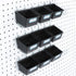 FRIMOONY 16 Pack Pegboard Bins, Organizing Accessories with Hooks and Labels, Black