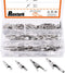 160Pcs Metal Alligator Clips Assortment Kit, 28mm 35mm 45mm 53mm Small Silver Clips for Battery Test Lead
