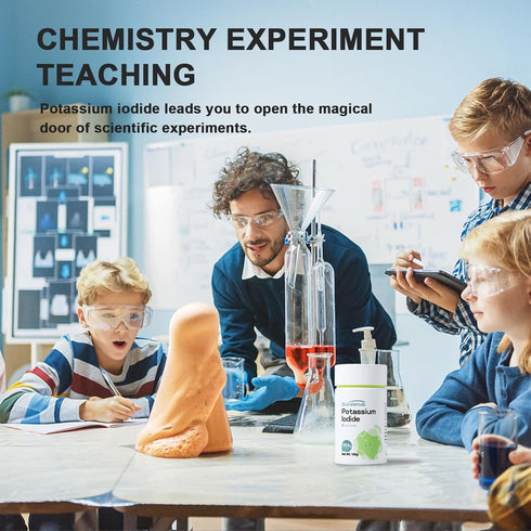 Potassium Iodide, 99.9% Purity, Powder/Crystals, 100g Lab Grade, for Elephant Toothpaste