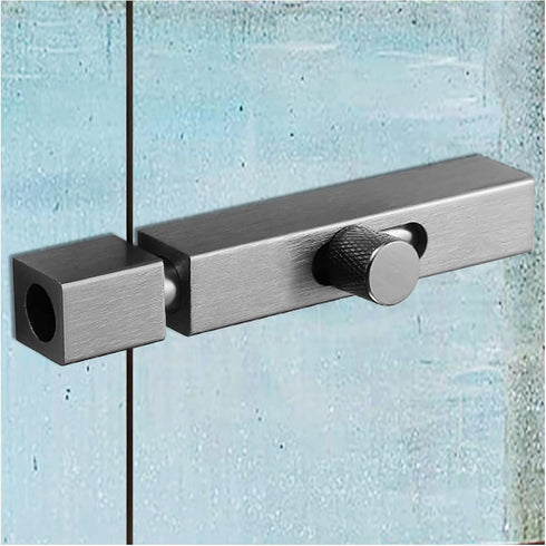 Gear Handle French Door Lock, Door Locks Latch Barrel Bolt Latch, Dead Bolt Locks for Inside Doors, Grey
