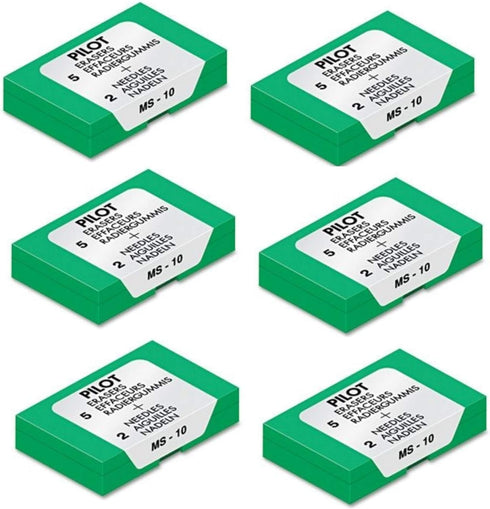 Pilot (70001) MS-10 Eraser Refill, Total of 30 Each, Sold as Six Packs of Five