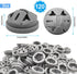 120 Pcs 3/8-1/2 Inch Electrical Box Cable Connectors, Non-Metallic Button Push in Wire Connectors, Electrical Conduit Fittings Junction Box Connector Gray, Fits for 1/2 Inch Knockouts