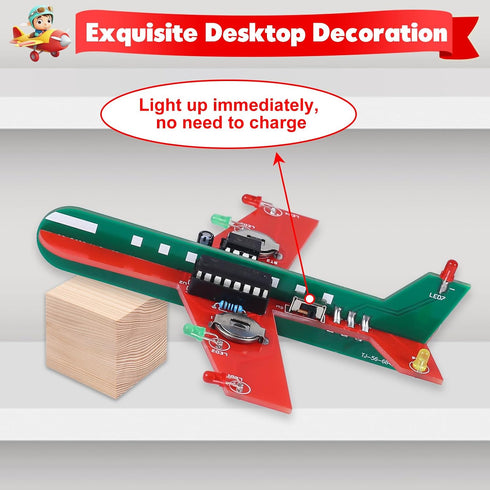 3 Soldering Learning Kit, ICSTATION DIY Airplane Kit with Color LED Flashing Lights Airplane Soldering Project Kit