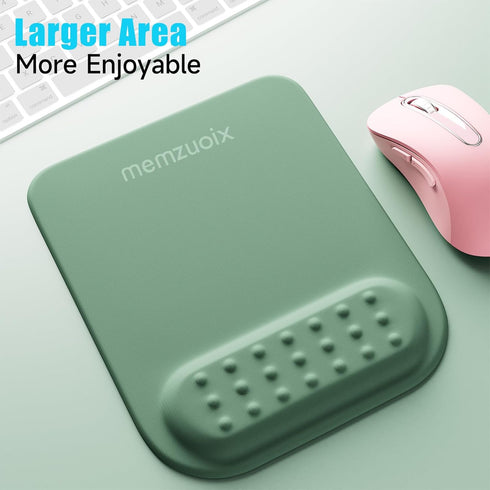 memzuoix Cyan Ergonomic Mouse Pad with Wrist Rest Support, Premium Memory Foam for Laptop, Computer, Home Office