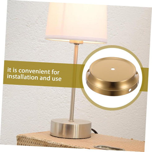 Round Table Lamp Base Iron Base for Desk Lamps Elegant Copper Finish Stable Design for Home Decor Easy Maintenance Chic