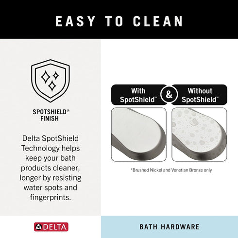 DELTA FAUCET NIC46-DN Nicoli Wall Mount Square Closed Towel Ring in Brushed Nickel - Bath Hardware Accessory