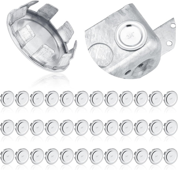 36 Pcs Knockout Seal Electrical Box Knockout Plugs for 3/4 Inch Pipe, Round Steel Removable Seal Electrical Box Fittings