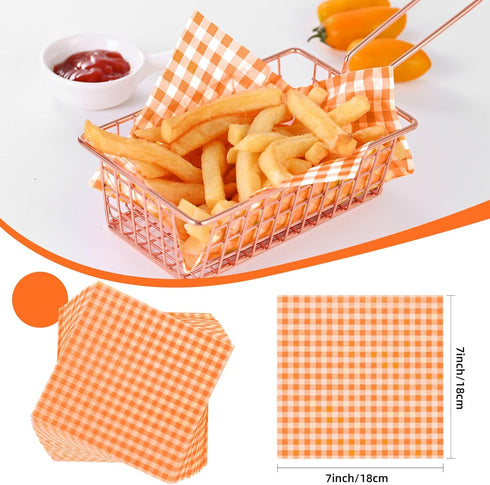 SUCCEFORT 100 7x7 Inch, Pieces Wax Paper Sheets Food Basket Liners Deli Wax Paper Sheets for Wrapping Bread Sandwiches