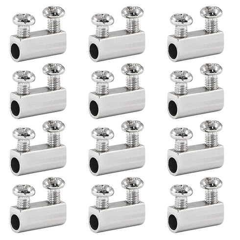 12 Pcs Adjustable Stainless Steel Wire Rope Cable Clamp, New Upgrade Double Hole Fastener