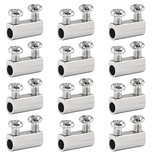 12 Pcs Adjustable Stainless Steel Wire Rope Cable Clamp, New Upgrade Double Hole Fastener