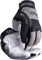 Caiman MAG Multi-Activity Glove, Padded Goat Grain Leather Palm, AirMesh Back, Reflective Neoprene Knuckles, White/Black