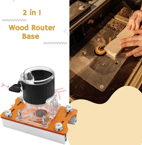 Base,2 1 Closet Wood Router in Invisible Fastener Slotting Bracket, Compact Wood Palm Router Base Router Slotting