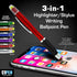 Bible Highlighter with Pen and Stylus, 3 in 1 Combo, Pack of 12 All Yellow Highlighters, Black Ballpoint Ink, Wax Gel
