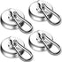 DIYMAG Magnetic Hooks, 150LBS Heavy Duty Neodymium Magnet Hooks with Swivel Carabiner, Pack of 4