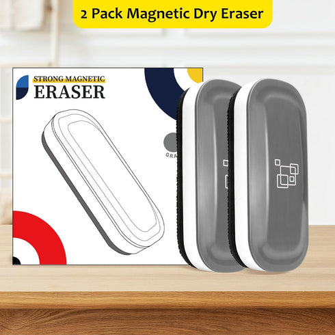 maxtek Magnetic Dry Erase Eraser, 2 Pack for Whiteboard and Glass Board, Pure White