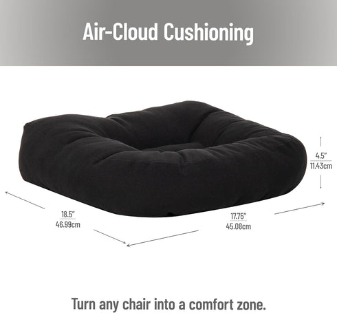 Mind Reader Air-Cloud Black Seat Cushion - Ergonomic Support for Office & Car