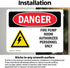 (2 Pack) OSHA Danger Sign Fire Pump Room Authorized 14 Inch X 10 Inch Vinyl Label Decal Sticker