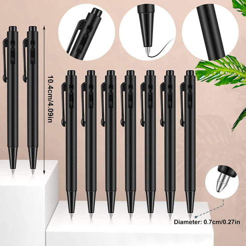 Eaasty 100 Pcs 4'' Mini Pen Bulk 0.7 mm Small Retractable Ballpoint Tiny Black Ink Pen Gel Pens with Clip Smooth Writing Pens for Pocket School Journal Writing Office by Eaasty