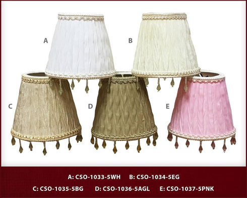 CSO-1036-5AGL 3 5 4.5, Royal Designs, Inc. Beaded Ruche Pleat Empire Chandelier Shade with Designer Trim, x x Antique