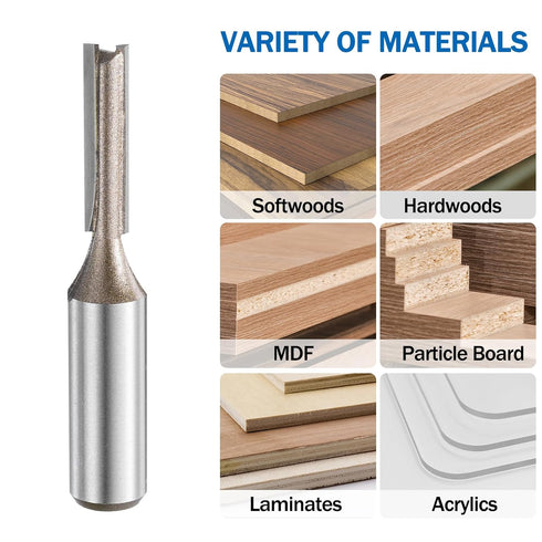 2pcs 1/2 Inch 9/32" 2 1.18 Inch YG6 HARFINGTON Straight Router Bit Shank Cutting Dia, Flutes Cutting Length Carbide