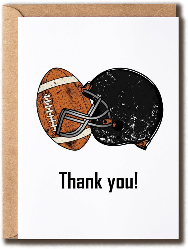 NSLDesigns Funny Sport Card - Football Thank You Card - Football Coach Appreciation