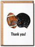 NSLDesigns Funny Sport Card - Football Thank You Card - Football Coach Appreciation