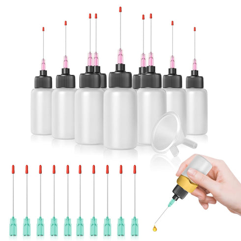 10 Pcs Needle Oiler, 1 OZ Precision Gun Oil Bottle with Extra Long Stainless Needle Tip for Easy Use