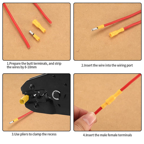 200 Pcs Bullet Connectors Male and Female, 22-16AWG Insulated Splice Crimp Terminals for Electrical