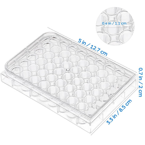 TEHAUX 48 Well Disposable Serving Tray Pill Filler Tray for Capsules for Lab Equipment Well Cap Tray Tissue Culture Plate Tissue Culture Kit Tool Tray Tools