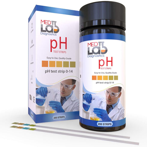 pH Test Strips - 200 Litmus Paper Strips for Urine and Saliva Testing (PHUNIV) - 0 to 14 Universal pH Strips