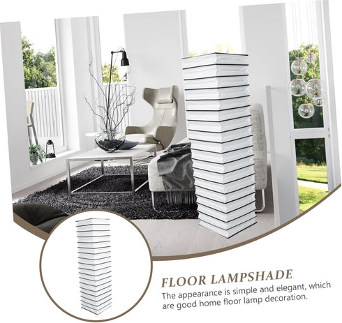 Vertical Paper Floor Lamp Shade Minimalist Design for Living Room Bedroom Study and Boys and Girls Decorative Lighting