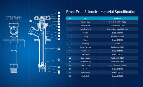 10 Inch 1/2" 3/4" Midline Valve Anti-Siphon Frost-Free Sillcock PEX-A Inlet x Hose Bib Outlet, Chrome-Plated, Lead-Free
