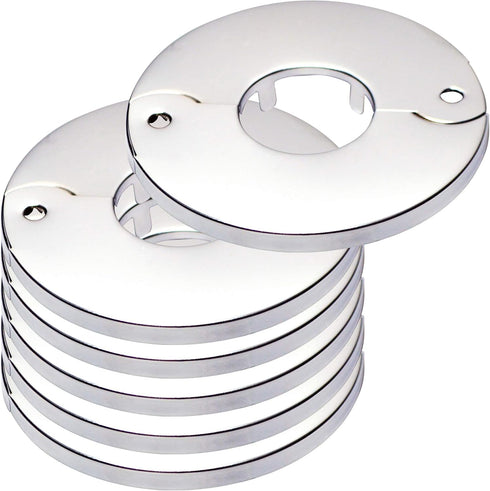 Floor and Ceiling Plate Split Flange, Fits 1 Inch IPS Galvanized Pipe or 1-1/4 Inch Copper Pipe, Chrome Finish