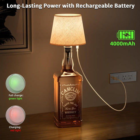 Dimming Set 2 Wireless Wine Bottle Lamp Shade Rechargeable RGB Bottle Light for Liquor Bottles with Remote Control