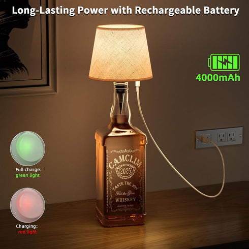 Dimmable Wireless Wine Bottle Lamp Shade: Liquor Bottle Stopper Light With Remote Control Cordless Portable