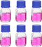 PATIKIL 6 Pack Reagent Media Storage Bottles, 25ml Borosilicate Glass with GL32 Blue Screw Cap for Lab