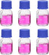 PATIKIL 6 Pack Reagent Media Storage Bottles, 25ml Borosilicate Glass with GL32 Blue Screw Cap for Lab