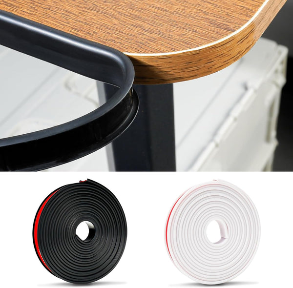 U-Shape Veneer Edge Banding, 16.4 Ft Self Adhesive Trim, Flexible TPE Edge & Corner Protector for Countertop (1.0 in,