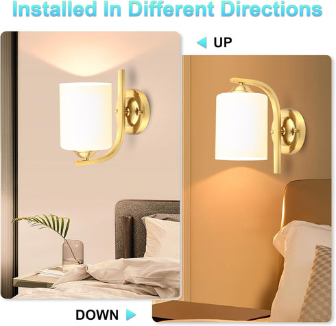 1 E26 Bulbs CANMEIJIA Gold Wall Light Fixtures, Wall Sconce Light, Gold Wall Lamp Bathroom Vanity Lightting for Mirror