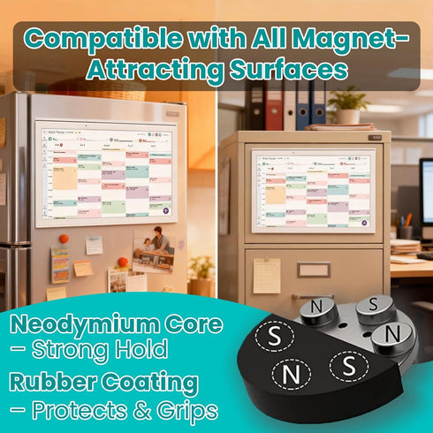 Generic 15" 3 99 lbs Magnetic Mount for Skylight Calendar Rubber-Coated Neodymium Screws + Foam Pad | Holds Up to |
