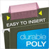 Pendaflex Hanging Folder Tabs - 2" Clear Pink - 25 Tabs and Inserts per Pack