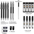 Nicpro 6 PCS Art Mechanical Pencil Set, Black Metal Drafting Pencils 0.3-0.9mm & 2PCS 2mm Graphite Lead Holder