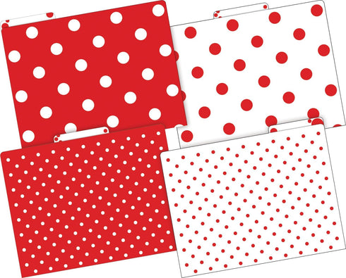 Barker Creek Dots File Folders, Set of 24, Multi-Design, Letter Size, 1/3 Cut Tabs for Home, School, Office