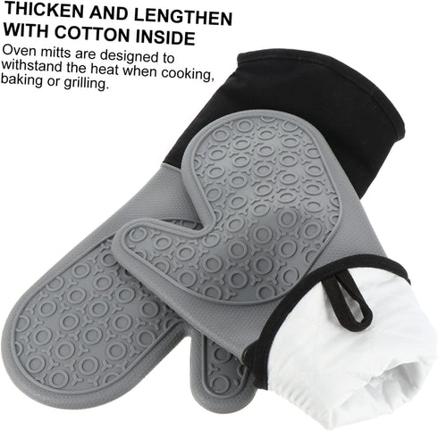 Set Cabilock Flexible Kitchen Mitts Mat Silicone Placemat Safe Handling of Hot Items Nesting Glove